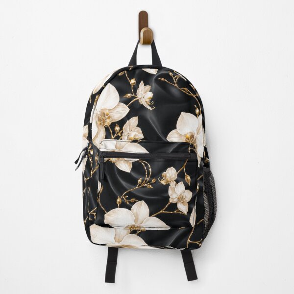 Item preview, Luxury White Orchid on Black Silk Pattern designed and sold by tamoora.