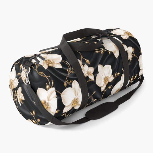 Item preview, Luxury White Orchid on Black Silk Pattern designed and sold by tamoora.