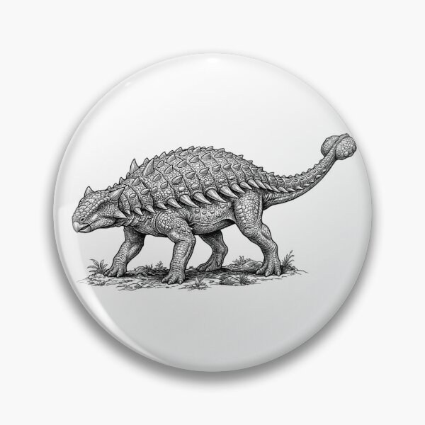 Item preview, Realistic black and white ankylosaurus designed and sold by Minimalisticaly.