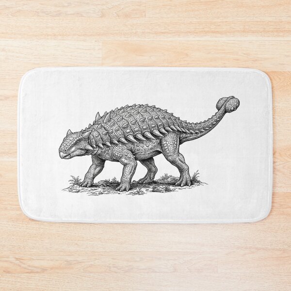 Item preview, Realistic black and white ankylosaurus designed and sold by Minimalisticaly.