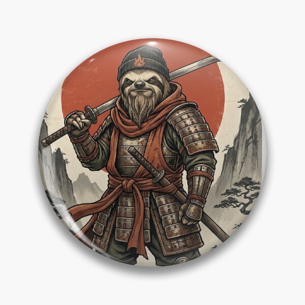 Item preview, Samurai sloth in Japanese style designed and sold by SparTiere.