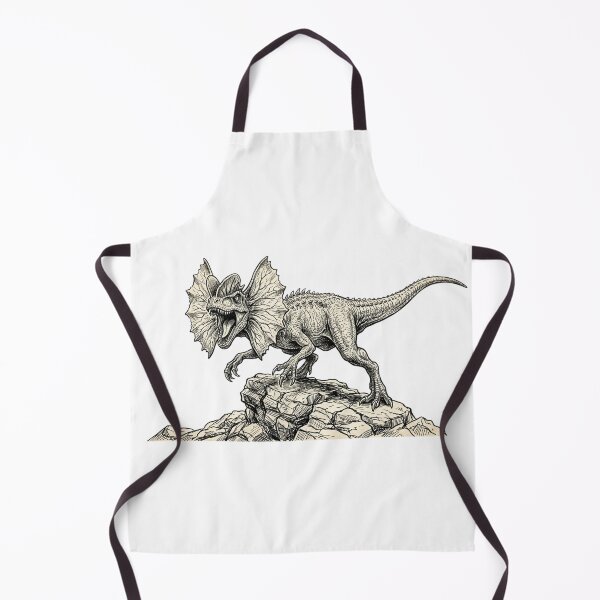 Item preview, Realistic black and white angry dilophosaurus on rock designed and sold by Minimalisticaly.