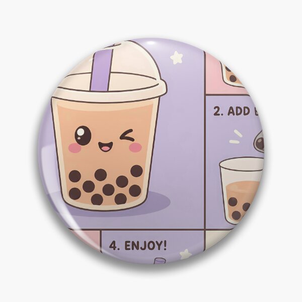 Item preview, Kawaii Bubble Tea Pop Panels Cute Boba Drink Design designed and sold by Gift Phrase Studio.