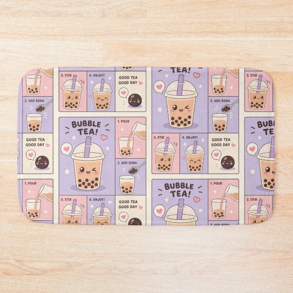 Item preview, Kawaii Bubble Tea Pop Panels Cute Boba Drink Design designed and sold by Gift Phrase Studio.