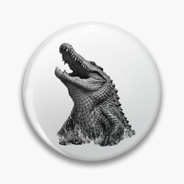 Item preview, Realistic black and white crocodille rising out of water designed and sold by Minimalisticaly.