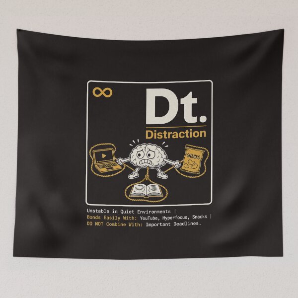 Item preview, Science of Distraction ADHD Humor t-shirt designed and sold by Mosidrip.