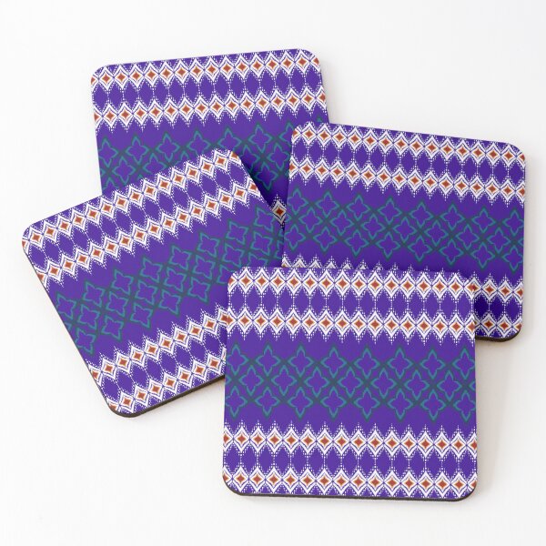 Item preview, Traditional royal blue ikat geometric floral borders seamless pattern. designed and sold by AdesignbyG.