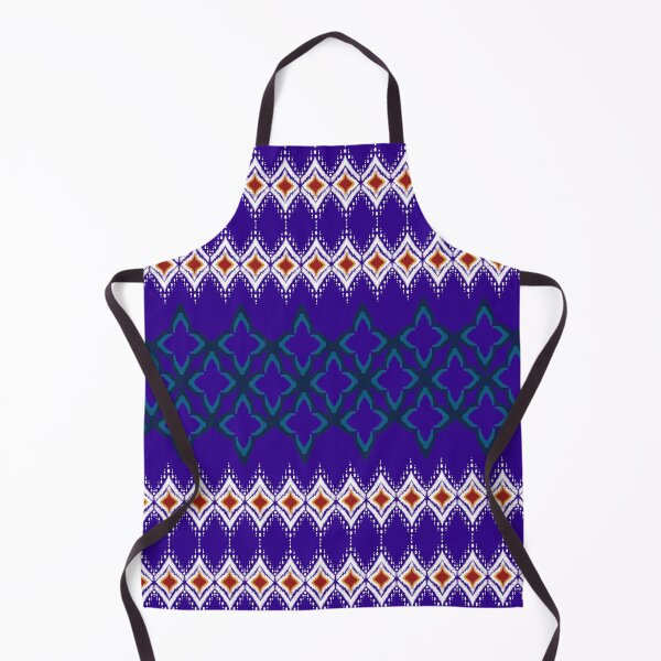 Item preview, Traditional royal blue ikat geometric floral borders seamless pattern. designed and sold by AdesignbyG.