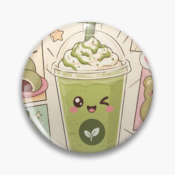 Item preview, Kawaii Matcha Frappe Pop Panels Cute Green Tea Design designed and sold by Gift Phrase Studio.