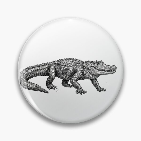 Item preview, Realistic minimalistic black and white crocodille walking designed and sold by Minimalisticaly.