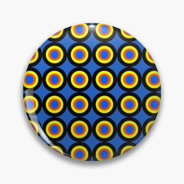 Item preview, Retro geometric target circle dots seamless pattern on blue background. designed and sold by AdesignbyG.