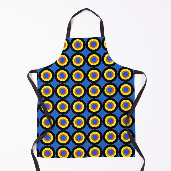 Item preview, Retro geometric target circle dots seamless pattern on blue background. designed and sold by AdesignbyG.