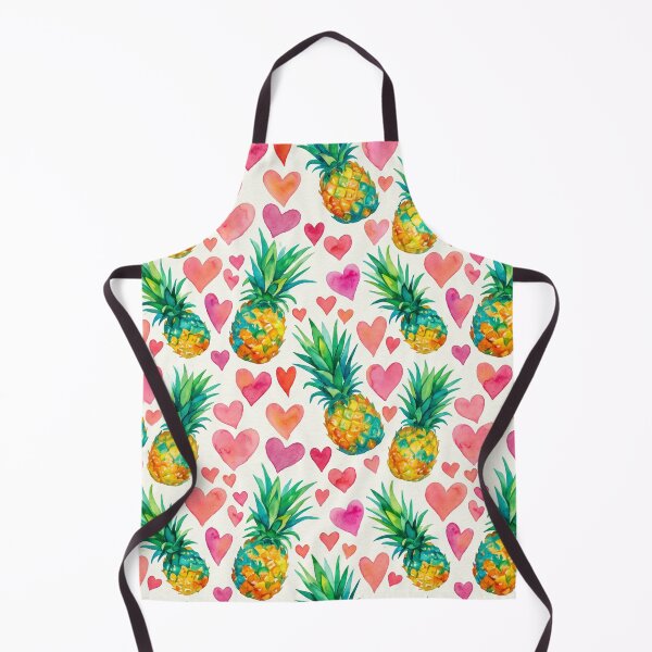 Item preview, Watercolor Pineapple Rainbow Hearts Pattern Colorful Tropical Print designed and sold by Patterns & Love .
