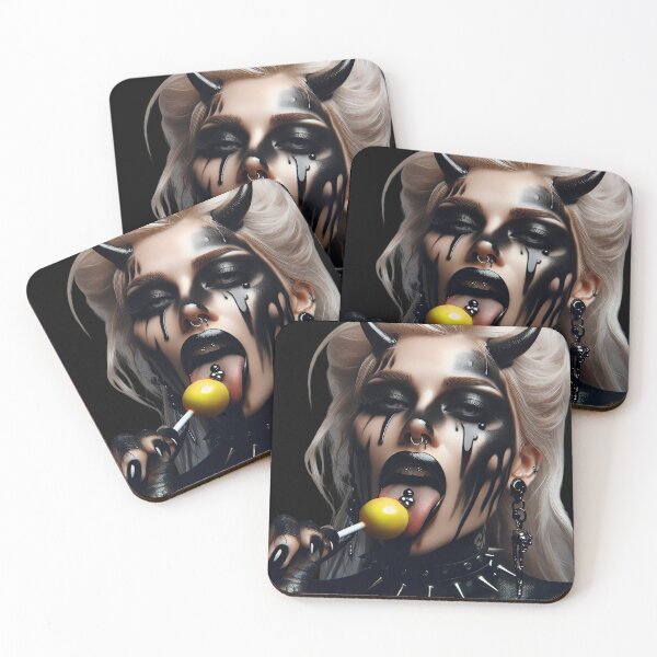 Item preview, Demon Girl Licking Yellow Lollipop designed and sold by Voodoo Store Paranormal Collections.
