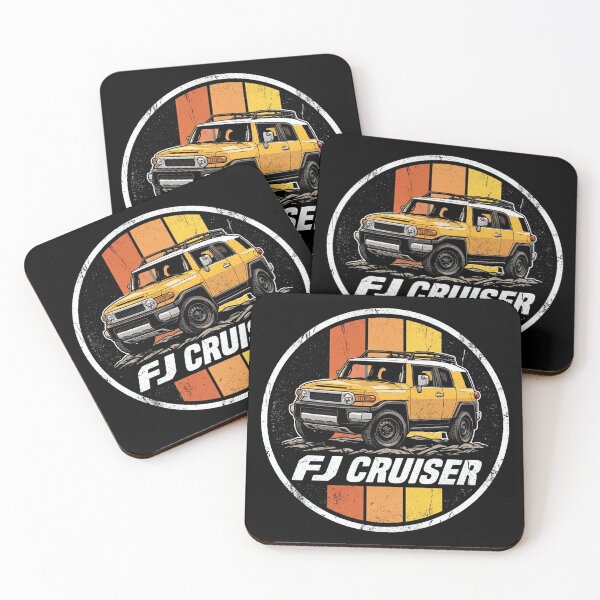 Item preview, FJ Cruiser Retro Style Off-Road Terrain Sunset Yellow designed and sold by Off-Road-Zone.