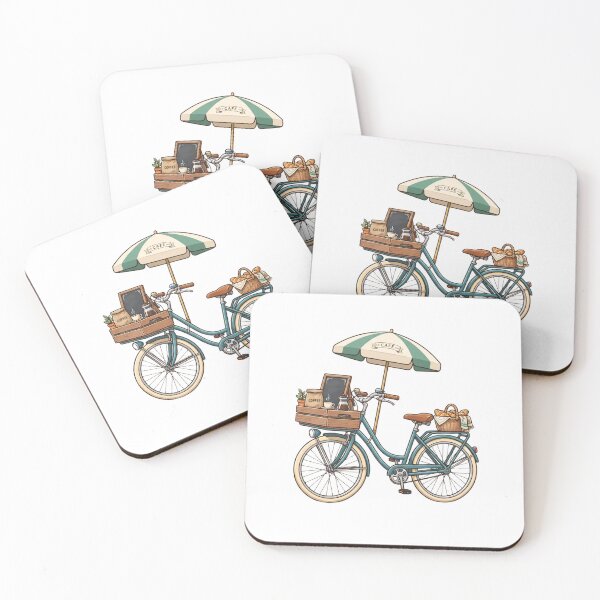 Artikelvorschau, Café-Fahrrad-Illustration 2K entworfen und verkauft von kidoramagic.