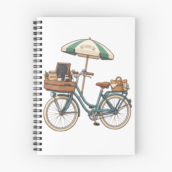 Artikelvorschau, Café-Fahrrad-Illustration 2K entworfen und verkauft von kidoramagic.