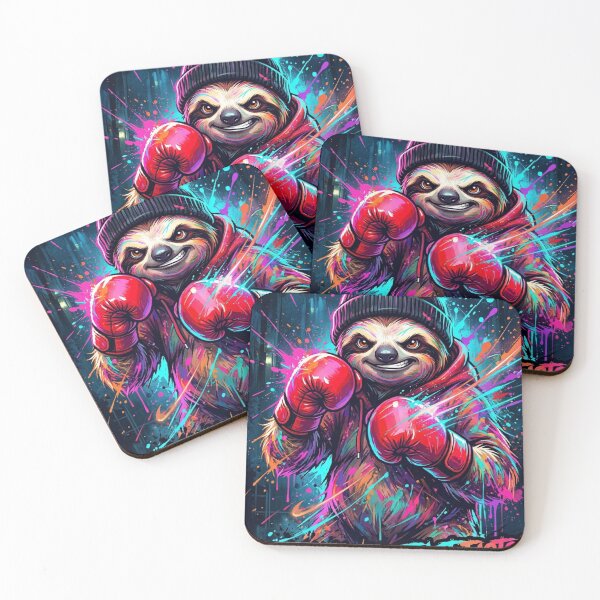 Item preview, Boxing sloth with the saying "Slow Hands Fast Fists" designed and sold by SparTiere.