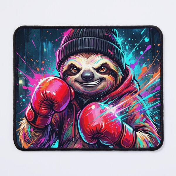 Item preview, Boxing sloth with the saying "Slow Hands Fast Fists" designed and sold by SparTiere.