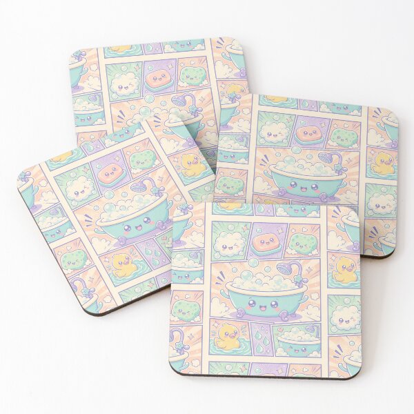 Item preview, Kawaii Bubble Bath Spa Comic Panels designed and sold by Magmashup.