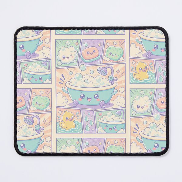 Item preview, Kawaii Bubble Bath Spa Comic Panels designed and sold by Gift Phrase Studio.