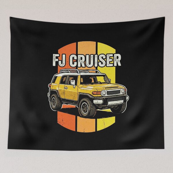 Item preview, FJ Cruiser Retro Style Off-Road Sunset Yellow [Black Shirt Only] designed and sold by Off-Road-Zone.