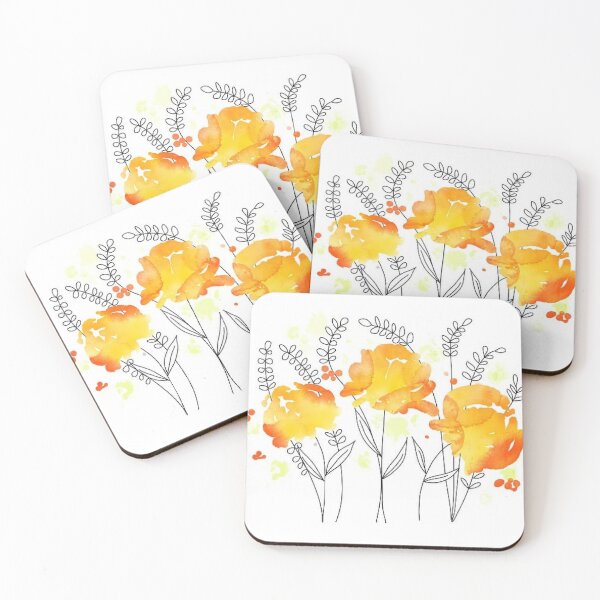 Item preview, Watercolor Yellow Poppies designed and sold by BloomPalette.