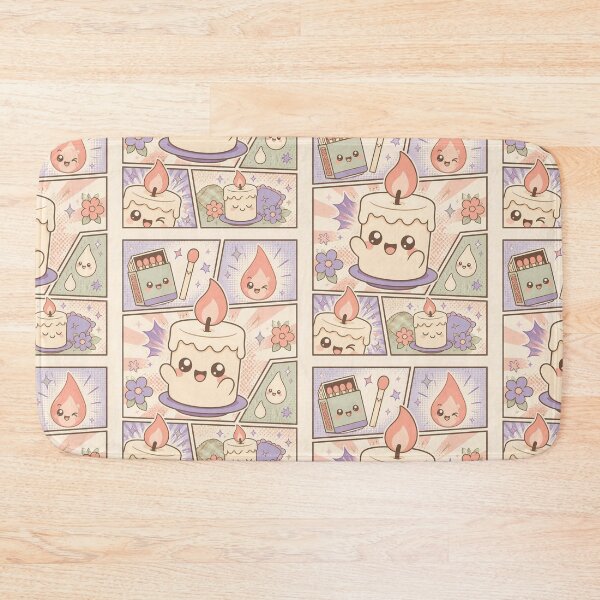 Item preview, Kawaii Candle Comic Panels designed and sold by Gift Phrase Studio.
