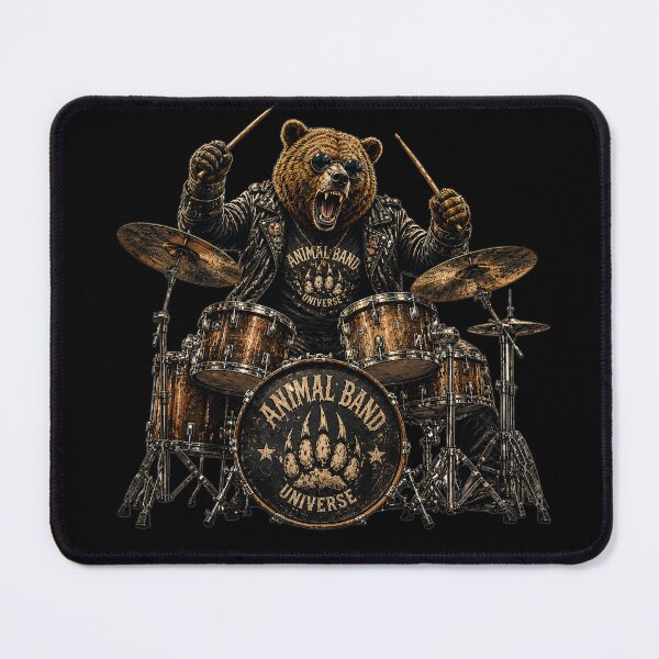 Item preview, Bear Drummer Rock Music Animal Band Drummer T-Shirt designed and sold by Grindcorer.