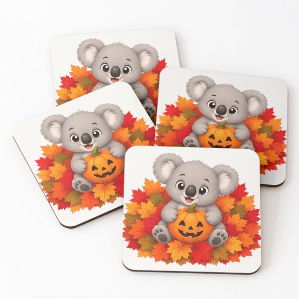 Item preview, Cute Halloween Koala Pumpkin Autumn Leaves Fall designed and sold by Seculinator.