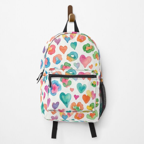 Item preview, Watercolor Leopard Print Hearts Colorful Pattern Boho Animal Print designed and sold by Patterns & Love .