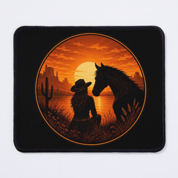 Item preview, Cowgirl and Horse at Sunset designed and sold by OTSC.