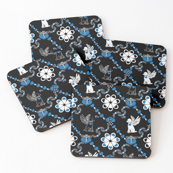 Item preview, Black & White Angel Dogs with Hearts Diamonds designed and sold by Digitalmyth's Designs.
