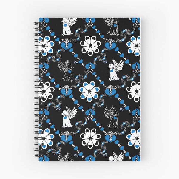 Item preview, Black & White Angel Dogs with Hearts Diamonds designed and sold by Digitalmyth's Designs.