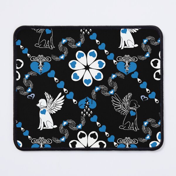 Item preview, Black & White Angel Dogs with Hearts Diamonds designed and sold by Digitalmyth's Designs.