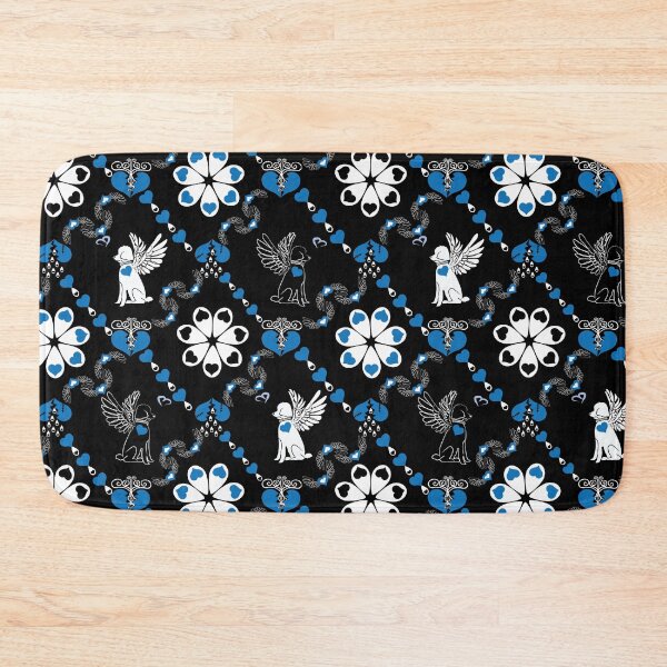 Item preview, Black & White Angel Dogs with Hearts Diamonds designed and sold by Digitalmyth's Designs.