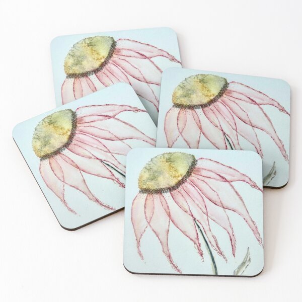 Item preview, Delicate Pink Coneflower Watercolor designed and sold by MagnishArt.