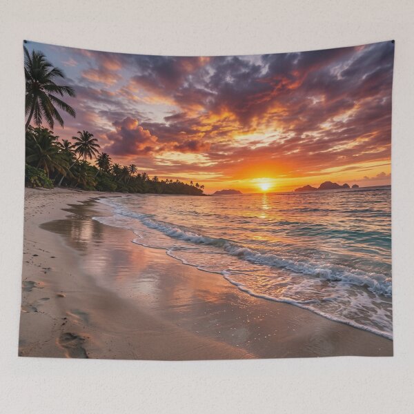 Artikelvorschau, Sonnenuntergang und ruhige Wellen auf Paradise Island entworfen und verkauft von Quiet life.