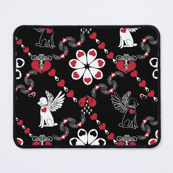 Item preview, Black & White Angel Dogs with Hearts Diamonds designed and sold by Digitalmyth's Designs.