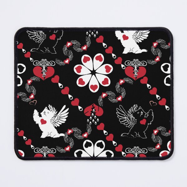 Item preview, Black & White Angel Dogs with Hearts Diamonds designed and sold by Digitalmyth's Designs.