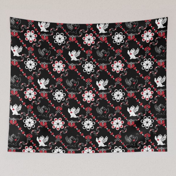 Item preview, Black & White Angel Dogs with Hearts Diamonds designed and sold by Digitalmyth's Designs.