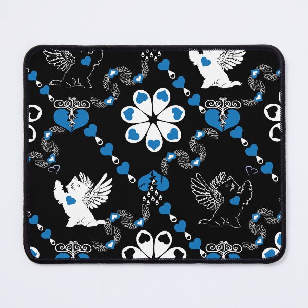 Item preview, Black & White Angel Dogs with Hearts Diamonds designed and sold by Digitalmyth's Designs.