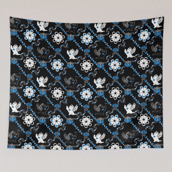Item preview, Black & White Angel Dogs with Hearts Diamonds designed and sold by Digitalmyth's Designs.
