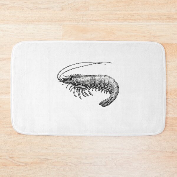 Item preview, Realistic minimalistic black and white shrimp designed and sold by Minimalisticaly.