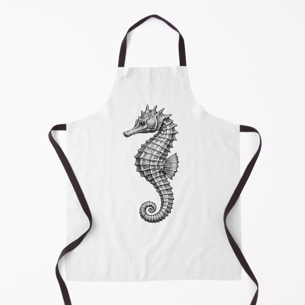 Item preview, Realistic minimalistic black and white seahorse designed and sold by Minimalisticaly.