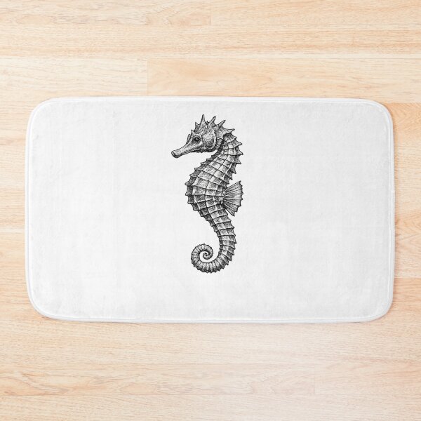 Item preview, Realistic minimalistic black and white seahorse designed and sold by Minimalisticaly.