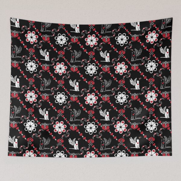 Item preview, Black & White Angel Cats with Hearts Diamonds designed and sold by Digitalmyth's Designs.