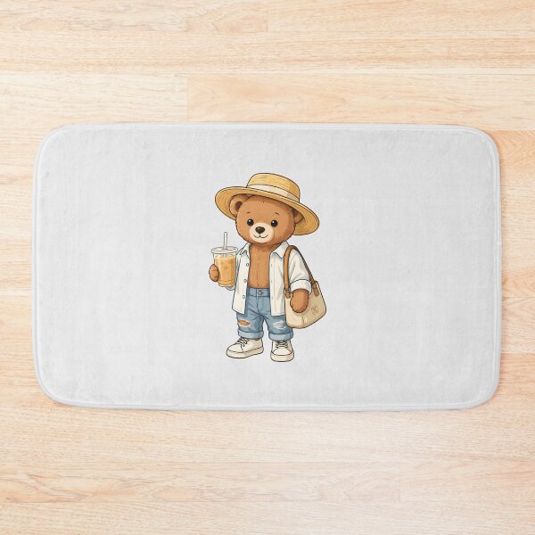 Item preview, Cute Teddy Bear Summer Vacation Iced Coffee designed and sold by Enea Kelo.