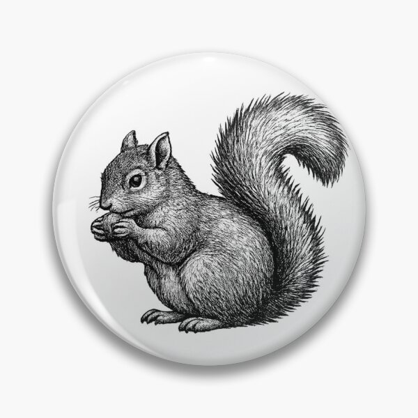 Item preview, Realistic minimalistic black and white squirrel designed and sold by Minimalisticaly.