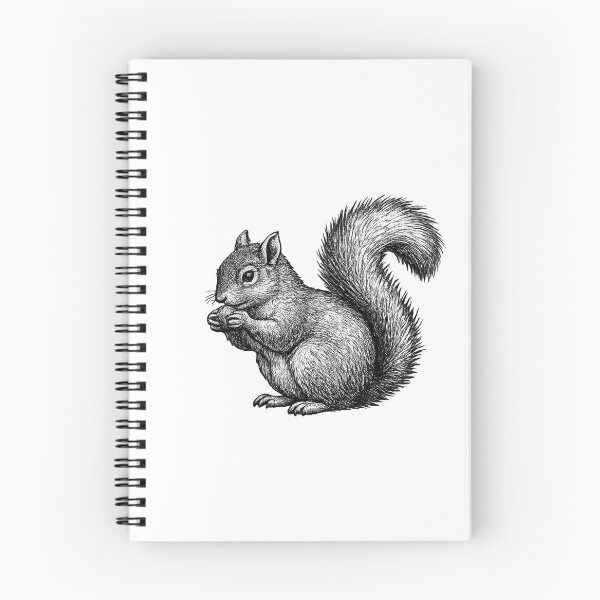 Item preview, Realistic minimalistic black and white squirrel designed and sold by Minimalisticaly.
